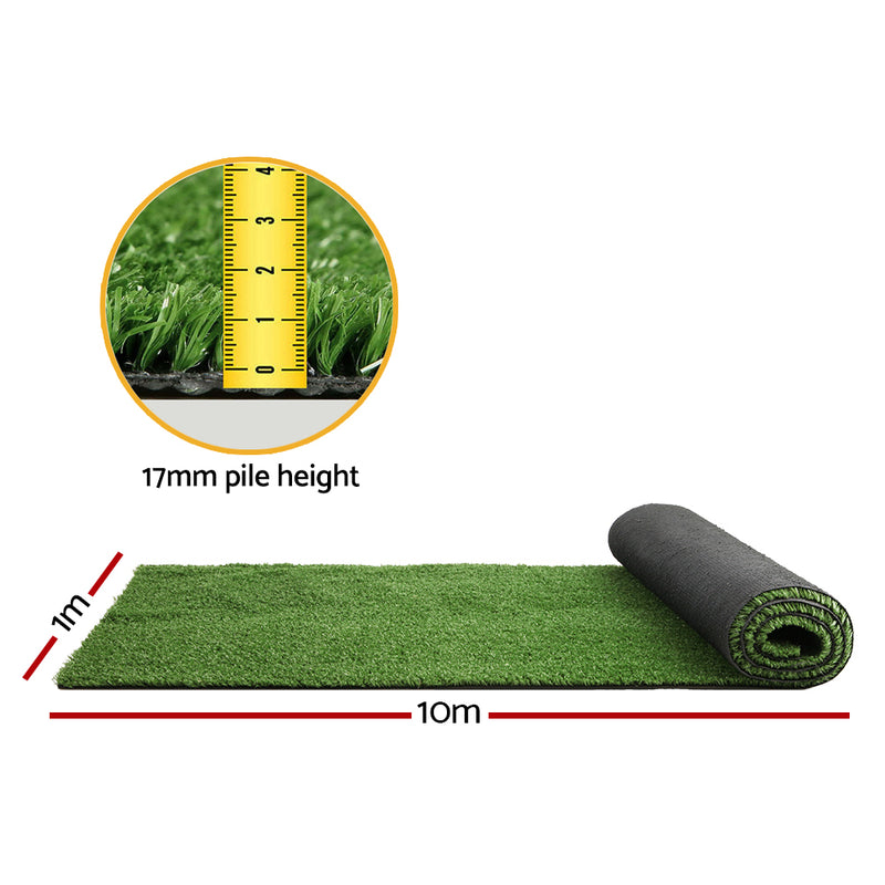 Primeturf Artificial Grass Synthetic 20 SQM Fake Lawn 17mm 1X10M