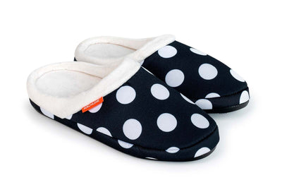 ARCHLINE Orthotic Slippers Slip On Arch Scuffs Pain Relief Moccasins - Polka Dots