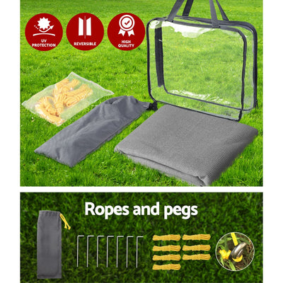 Caravan Privacy Screen Roll Out Awning 1.95 x 2.2M Sun Shade End Wall Side Grey