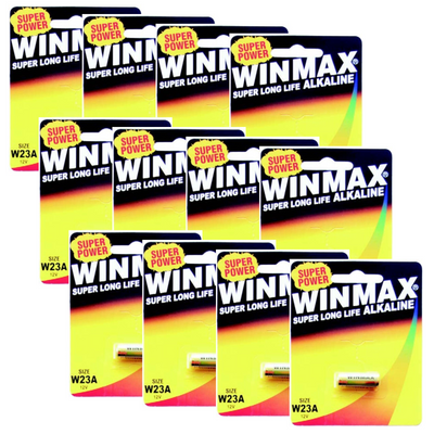 W23A Alkaline Batteries Super Long Life 12V Battery - 12 Packs