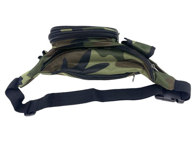 Canvas CAMO BUM BAG Camouflage Waist Travel Belt Wallet Money Security Zips