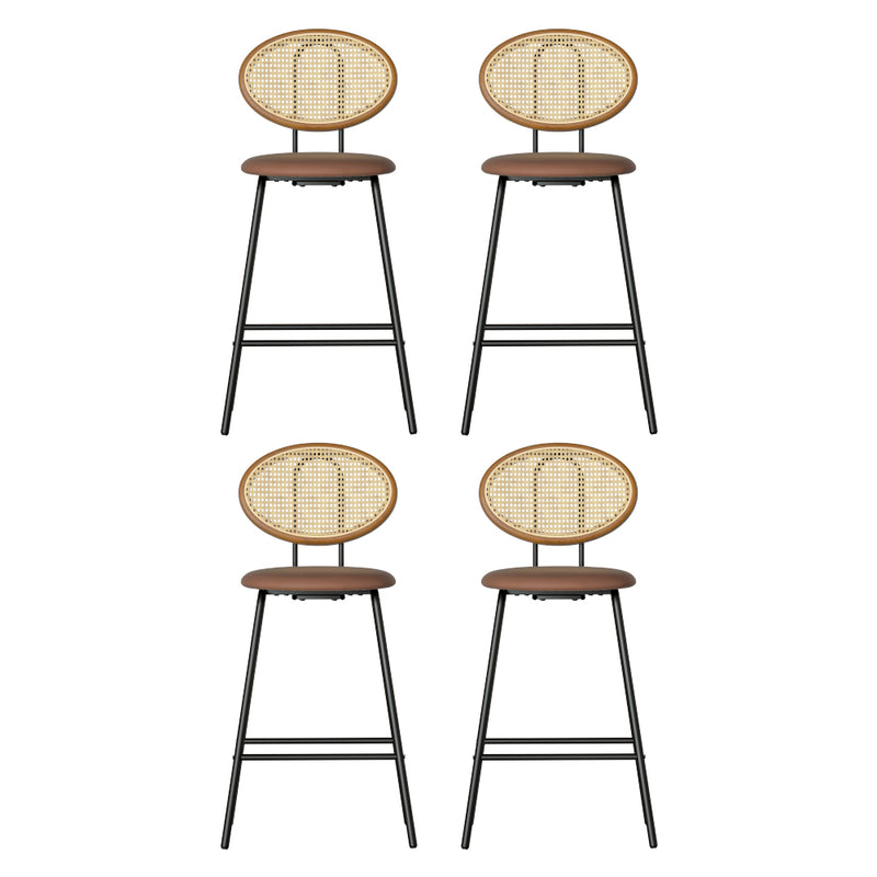 Artiss 4x Bar Stools PU Leather Stools Brown