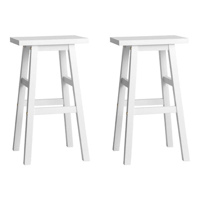 Artiss Bar Stools Kitchen Counter Stools Wooden Chairs White x2