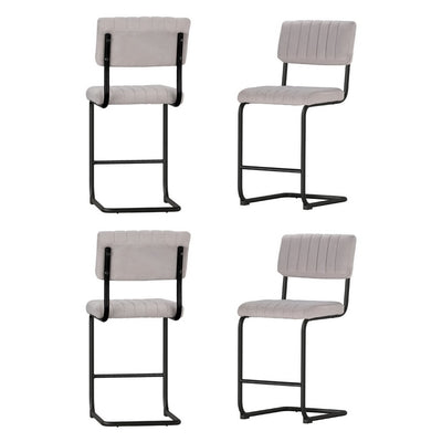 Artiss 4x Bar Stools Velvet Chairs Grey