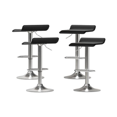 Artiss 4x Bar Stools Faux Leather Chair Black