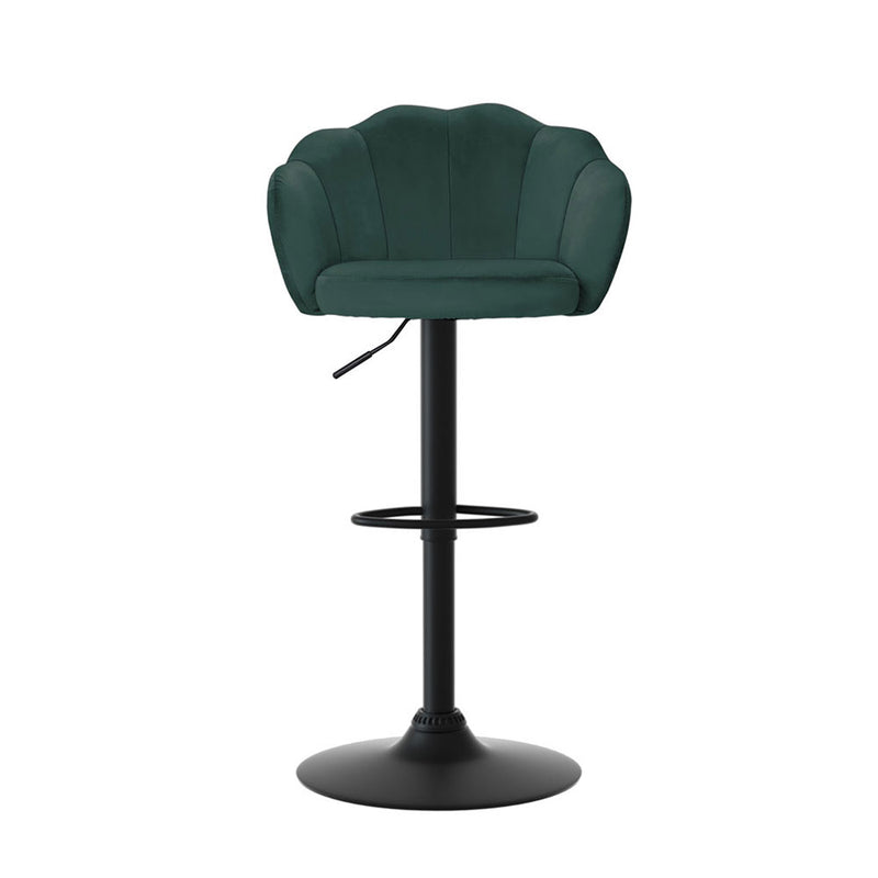 Artiss 4x Bar Stools Gas Lift Velvet Green