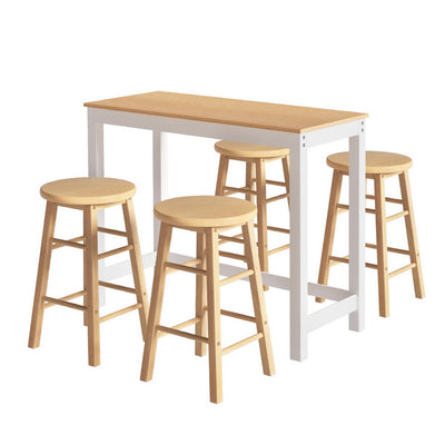 Artiss Bar Table and Stools Set Dining Desk Kitchen Chairs Cafe Pub