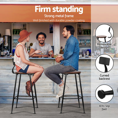 Artiss Bar Table and Stools Set Dining Desk Kitchen Chairs Cafe Pub