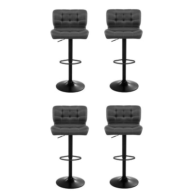 Artiss 4x Bar Stools Gas Lift Leather Padded Grey