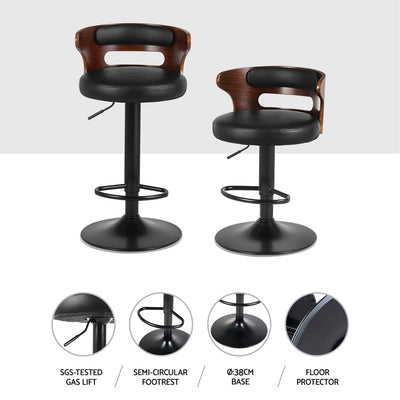 Artiss 4x Bar Stools Gas Lift Faux Leather