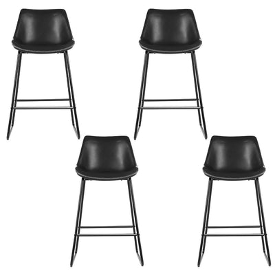 Artiss 4x Bar Stools Leather Padded Metal Legs Black