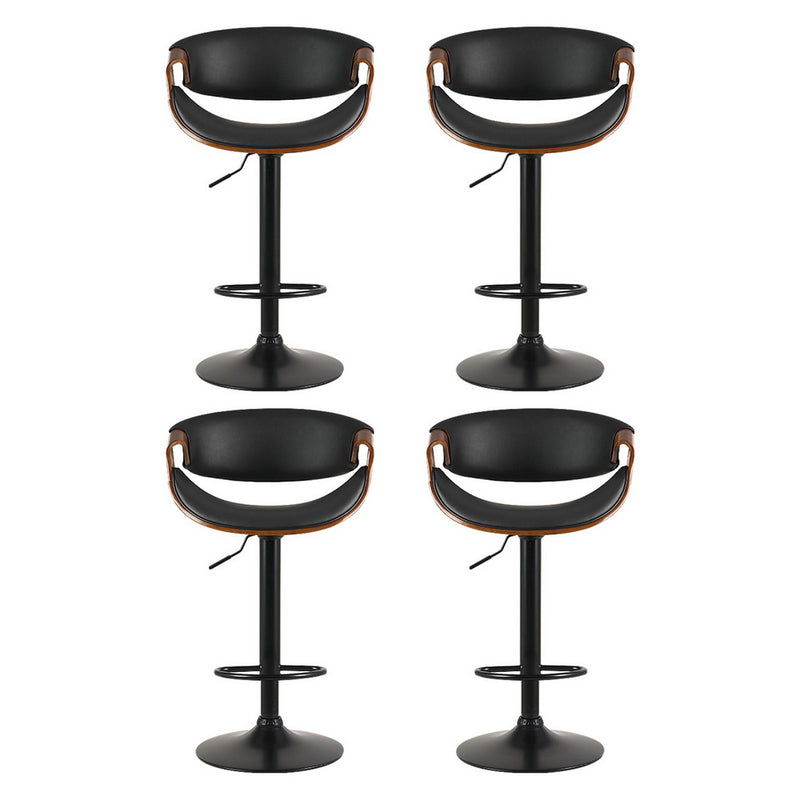 Artiss 4x Bar Stools Gas Lift Leather w/Armrest