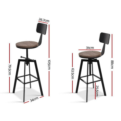 Artiss Bar Stools Kitchen Counter Chairs Vintage Metal Chairs