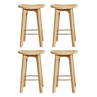 Artiss 4x Bar Stools Bamboo Rattan Stool Counter Chair Kitchen Barstools