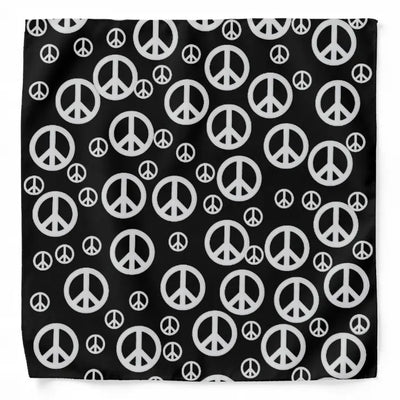 Black with White Peace Symbol