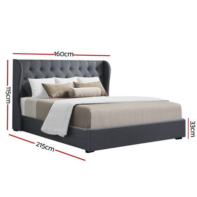 Artiss Bed Frame Queen Size Gas Lift Charcoal ISSA