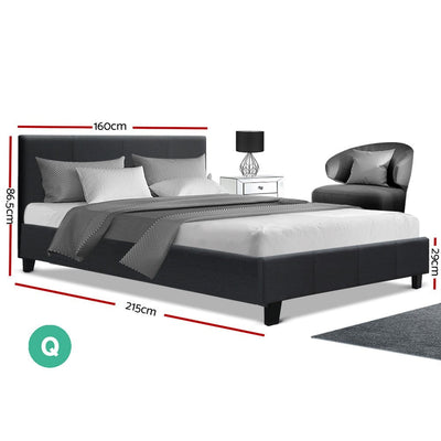 Artiss Bed Frame Queen Size Charcoal NEO