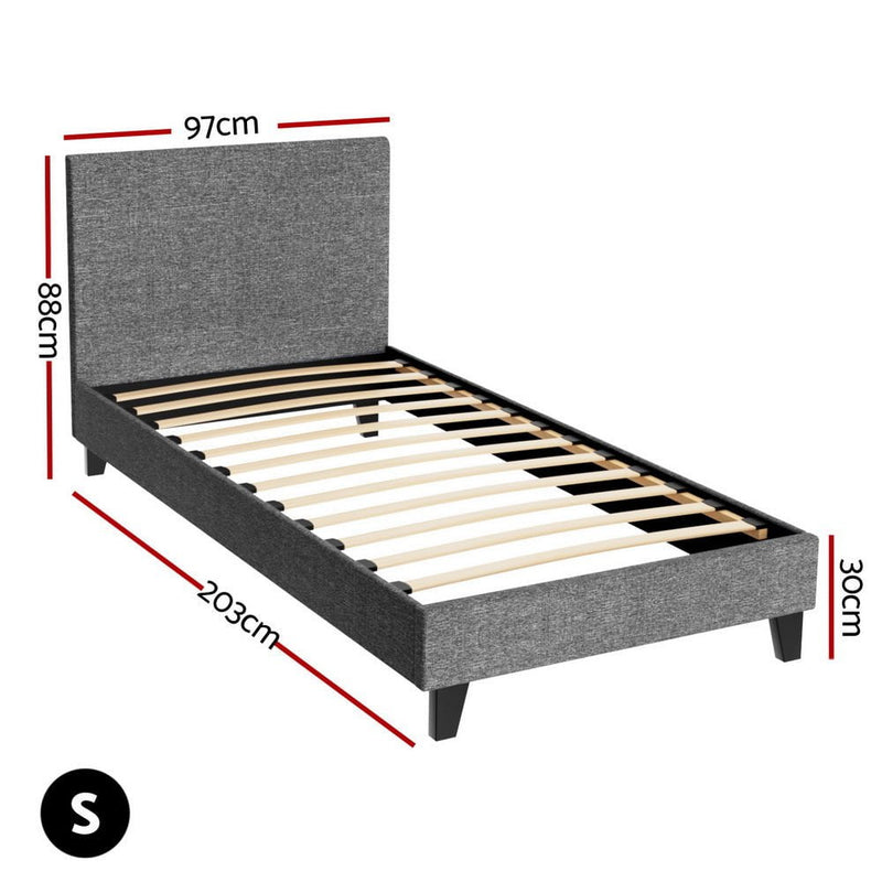 Artiss Bed Frame Single Size Grey NEO