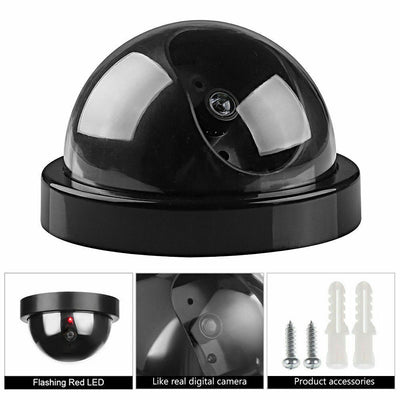 4x DUMMY SECURITY CAMERA Fake Dome Surveillance Flashing LED Wireless Imitation