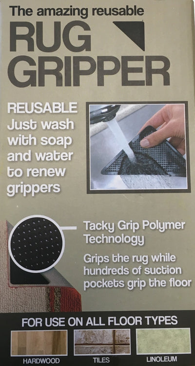 4x RUG GRIPPERS Non Slip Reusable Carpet Mat Gripper Anti Skid Washable Grip