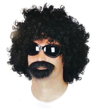 Deluxe AFRO MAN KIT Wig Glasses Beard Costume Party Funky 70s