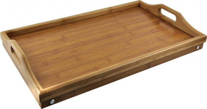 BAMBOO FOLD UP LAP SERVING TRAY Tea Coffee Table Wooden Breakfast in Bed Folding