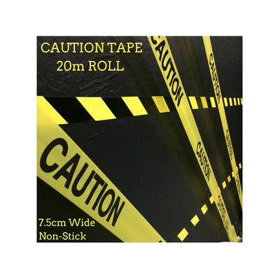 CAUTION TAPE Yellow Safety Warning Barricade Industrial Strip Non-Stick 20m