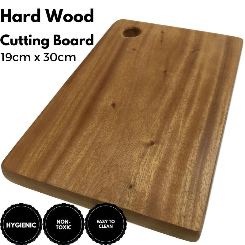 Hard Wood Hygienic Cutting Wooden Chopping Board Natural Kitchen 30 x 19 x 2cm