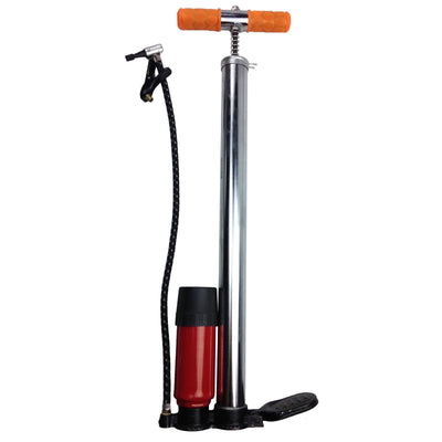HAND TYRE PUMP With Booster & KPA Gauge Psi Bike Air Inflator Bicycle Tire