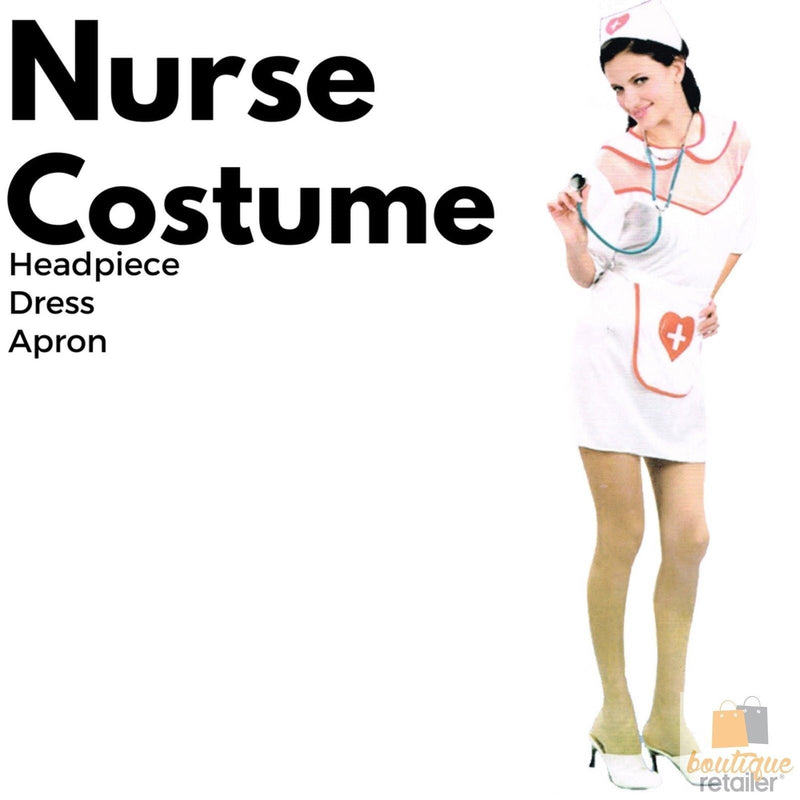 NURSE COSTUME Hens Party Doctor Uniform Medical Fancy Womens Doctor Halloween