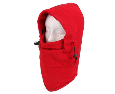 THERMAL FLEECE BALACLAVA Ski Snowboard Motorbike Face Mask Hood Hat Beanie Warm - Red