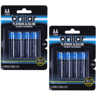 2x 4 Pack LR6 AA Platinum Alkaline Batteries Long Lasting Power Home Office