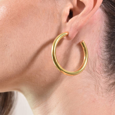 Culturesse Danica 70's Gold Hoop Earrings