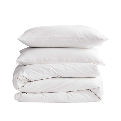 Cosy Club Washed Cotton Quilt Set White Double