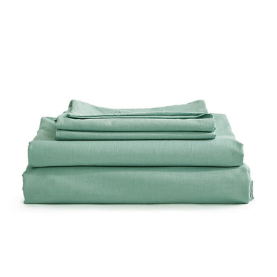 Cosy Club Washed Cotton Sheet Set Single Green