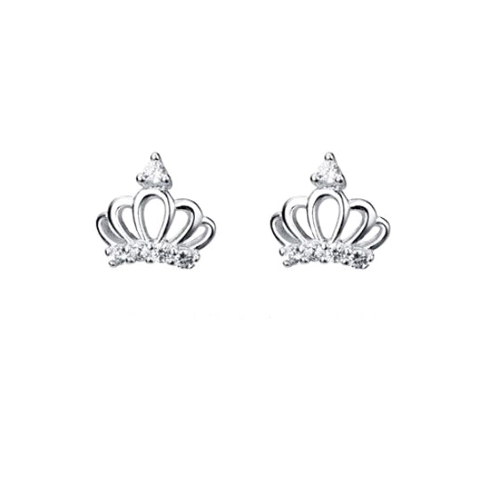 Culturesse Little Princess Dainty Crown Earrings