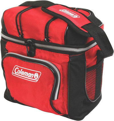 Coleman 9 Can Soft Cooler Insulated Outdoor Camping Picnic Bag - Red/Black