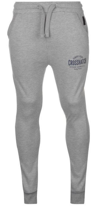 CROSSHATCH Seton  Skinny Track Pants Slim Trousers Cotton Gym Trackies Joggers