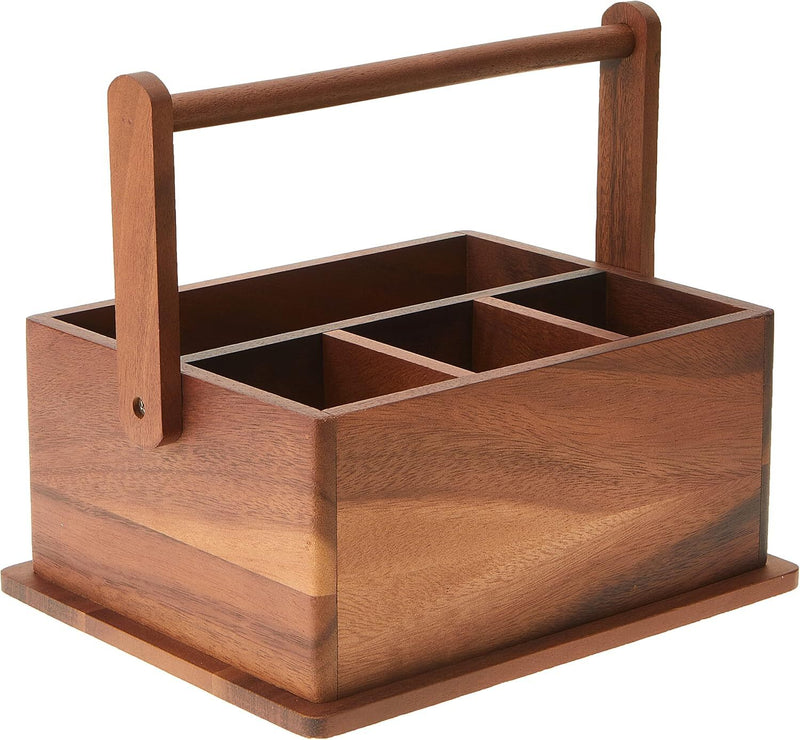 Davis & Waddell Acacia Natural Wood BBQ Barbecue Caddy 27 X22 X12cm