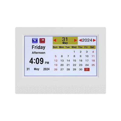 Artiss 7" Digital Day Clock Calendar Alarm White