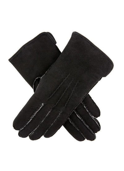 DENTS Ladies Womens Hand Sewn Real Lambskin Premium Gloves Hannah - Black