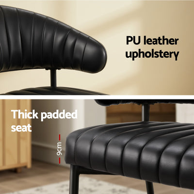 Artiss Dining Chairs Set of 4 Leather Hollow Armchair Black