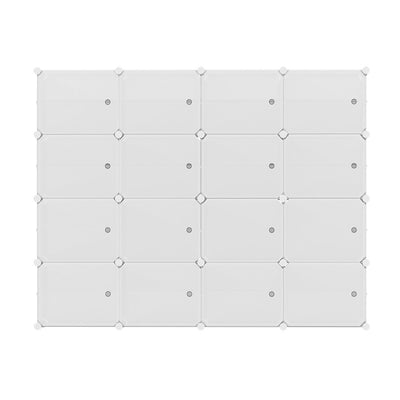 Artiss Shoe Rack DIY 16 Storage Cube Stackable White