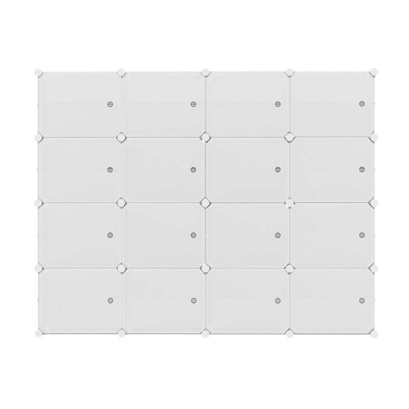 Artiss Shoe Rack DIY 16 Storage Cube Stackable White