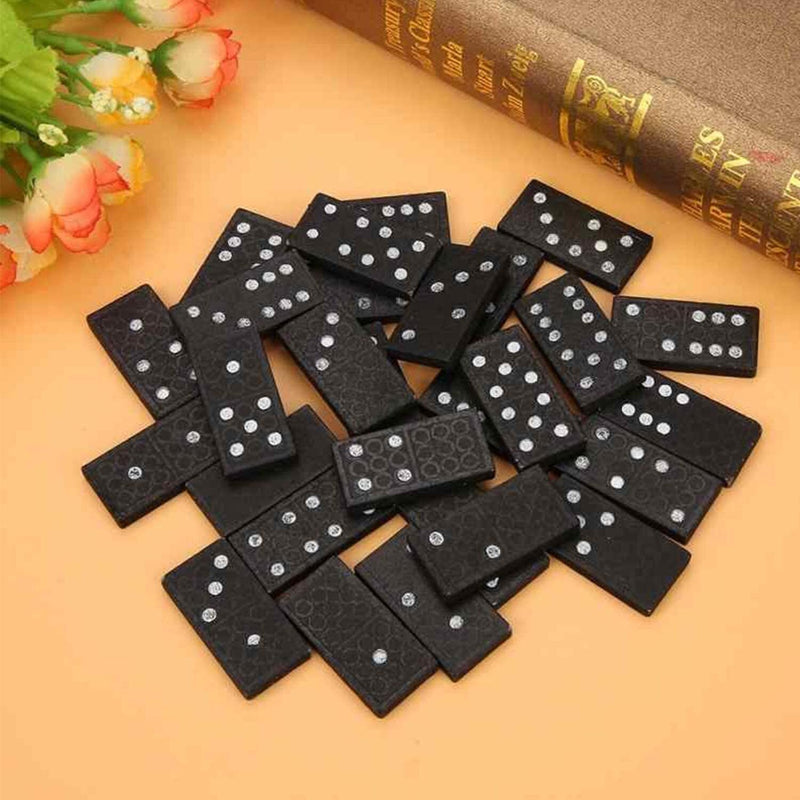 Domino Set Wooden Box Kids Children Traditional Toy 28 Dominoes