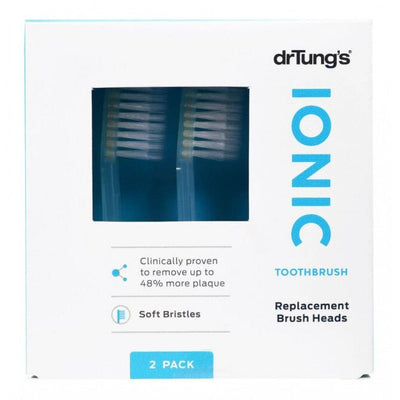 Dr. Tung's Ionic Toothbrush Replacement Brush Heads (Soft Bristles) -  2 Pack