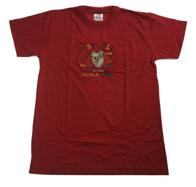 Adult Australia Koala Land T Shirt 100% Cotton Souvenir Tee Top - Red