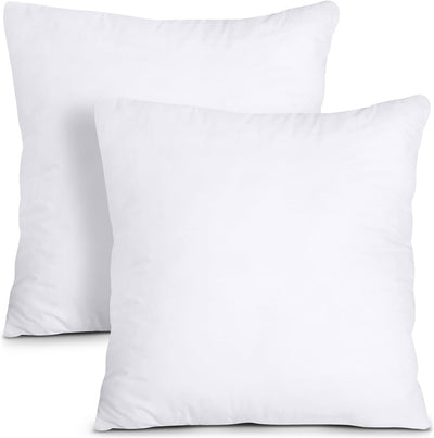 2x Premium Euro 100% Cotton Pillow with Cover Square Durable Soft European - 65x65cm