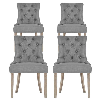 Artiss Dining Chairs Set of 4 Linen French Provincial Grey