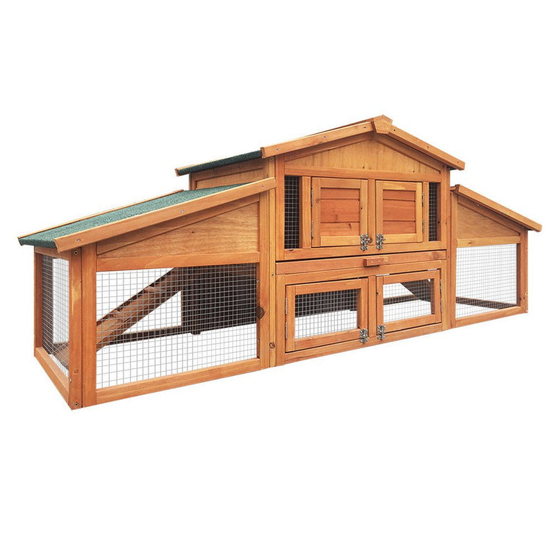 i.Pet Chicken Coop Rabbit Hutch 169cm x 52cm x 72cm Large Chicken Coop Wooden House Run Cage